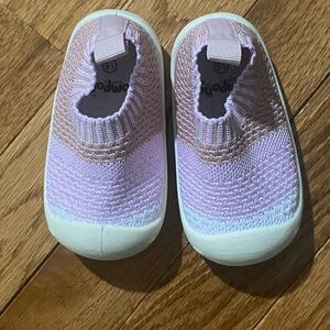 Pink and White Baby Walker Slip-On Shoes